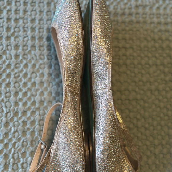 Elegant Iridescent Crystal Studded Ballet Flats - Picture 5 of 11